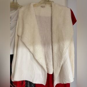Women's Cream Open Front Sweater jacket